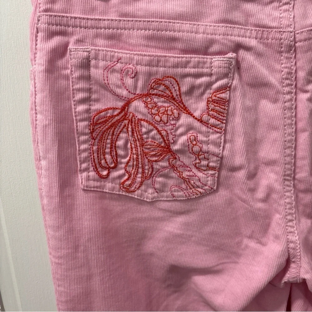 Lilly Pulitzer Boot Cut Corduroy Pants Girls Size 14 Light Pink 100% Cotton EUC